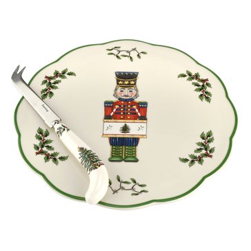 Spode Christmas Tree Cheesboard with Knife