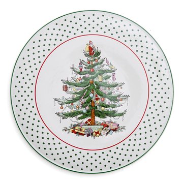 Spode Christmas Tree Polka Dot Cake Plate