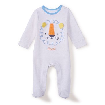 Wanderling Baby Boys Lion Embroidered Coverall