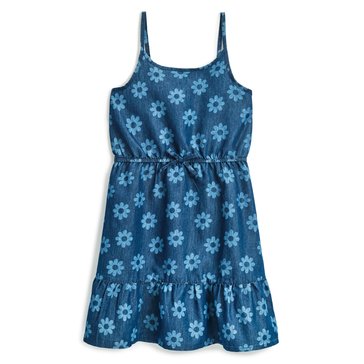 Liberty & Valor Big Girls' Chambray Daisy Tank Dress