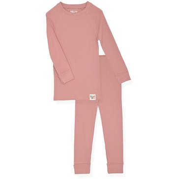 Sleep On It Baby 2-Piece Long Sleeve Rib Knit Tight Fit Sleep Set