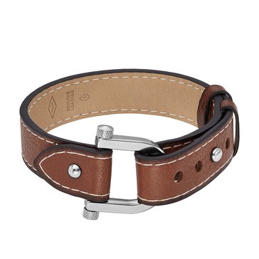 Fossil Men's Heritage Leather Strap Bracelet