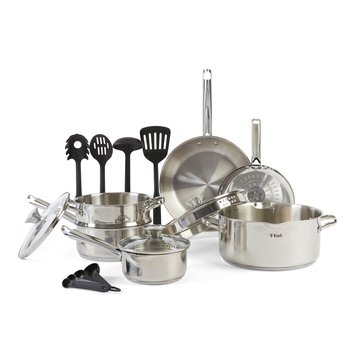 T-Fal Cook and Strain Stainless Steal 14-Piece Cookware Set