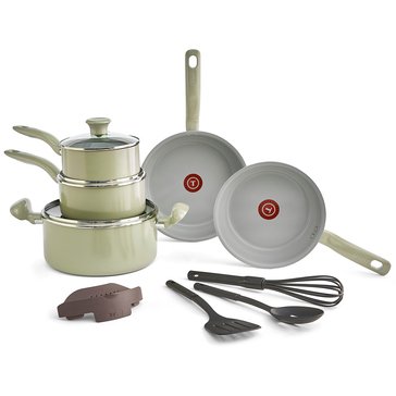 T-Fal Fresh Ceramic Recycled Aluminum 12-Piece Cookware Set