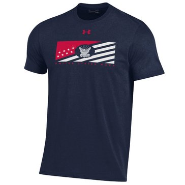 Under Armour Men's Navy Performance Cotton Eagle Flag Short Sleeve Tee