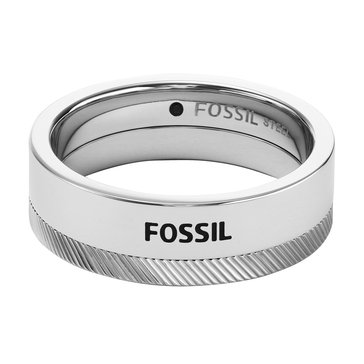 Fossil Men's Chevron Stainless Steel Band Ring