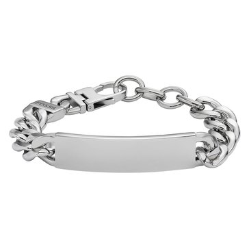 Fossil Men's Drew Thick Stainless Steel ID Bracelet