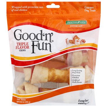 Good N Fun Pork, Beef, And Chicken 4-Inch Bone Dog Chews