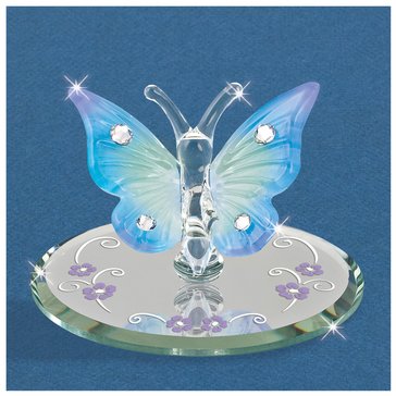 Glass Baron Butterfly with Crystals Figurine