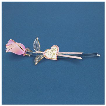 Glass Baron I Love You Blush Rose Figurine