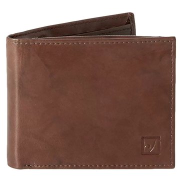 Stone Mountain Men's RFID Crunch Leather Passcase Zip-In Wallet 