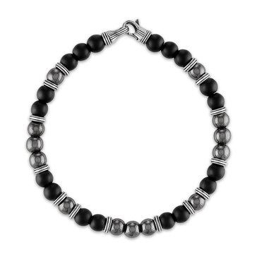 Esquire Men's Jewelry Hematite Onyx Beaded Bracelet