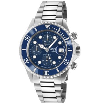 Gevril Men's Wall Street Chrono Ceramic Bezel Bracelet Watch