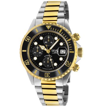 Gevril Men's Wall Street Chrono Ceramic Bezel Bracelet Watch