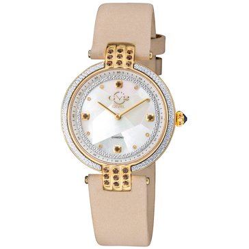 Gevril Women's GV2 Matera Swiss Quartz Suede Strap Diamond Watch