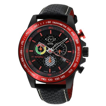 Gevril Men's GV2 Scuderia Chronograph Date Leather Strap Watch