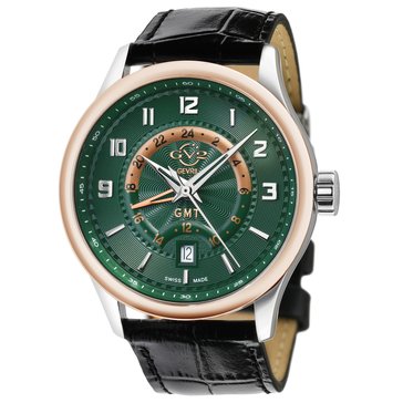 Gevril Men's GV2 Giromondo Leather Strap Watch