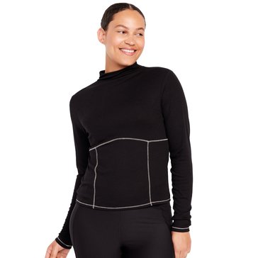 Old Navy Women's Long Sleeve UltraLite Rib Fashion Seamed Top