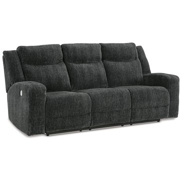 Signature Design by Ashley Martinglenn Power Reclining Sofa with Drop Down Table