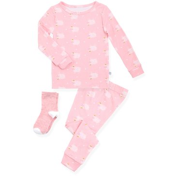 Sleep On It Toddler Girls Tight Fit Sheep Three-Piece Sets