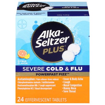 Alka-Seltzer Plus Severe Cold Flu Powerfast Fizz Effervescent Tablets