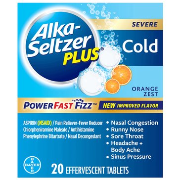 Alka-Seltzer Plus Cold PowerFast Fizz Orange Zest Effervescent Tablets