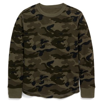 Old Navy Big Boys Waffel Camo Long Sleeve Shirt