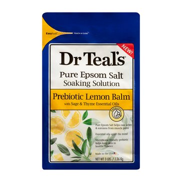 Dr Teals Prebiotic Lemon Balm And Essential Oils Pure Epsom Salt Soaking Solution