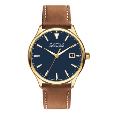 Movado Men's Heritage Calendoplan Leather Strap Watch