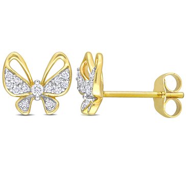 Sofia B 1/7 cttw Diamond Bow Stud Earrings