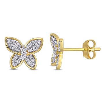 Sofia B 1/5 cttw Diamond Butterfly Stud Earrings
