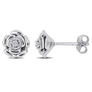 Sofia B Diamond Flower Stud Earrings