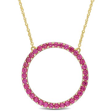 Sofia B 1 3/4 cttw Created Ruby Open Circle Pendant