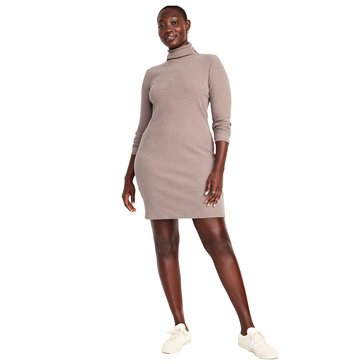 Old Navy Women's Mockneck Brushed Heathered Rib Mini Dress