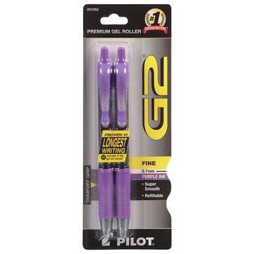 Pilot G-2 Fine Purple Ink Gel Pen, 2-count