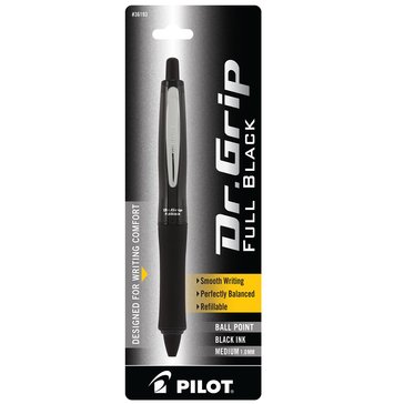 Pilot Medium All Black Ink Dr Grip Pen