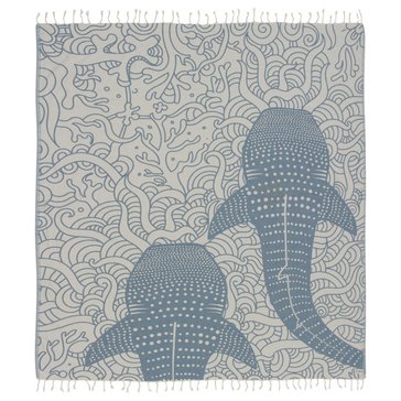 Sand Cloud Blue Whale Shark Beach Towel
