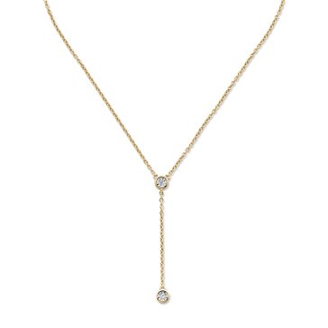 Minimalist Diamond Accent Lariat Necklace
