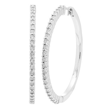1/4 cttw Diamond Hoop Earrings
