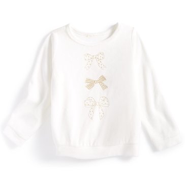 Wanderling Baby Girls' Bow Trio Velour Top