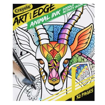 Crayola Art With Edge Animal Ink Doodling Coloring Book