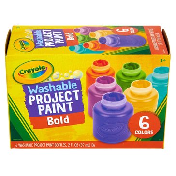 Crayola Bold Washable Project Paint, 6-Count
