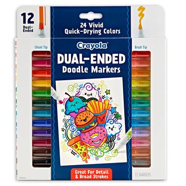 Crayola Dual-Ended Doodle Marker, 12-Count