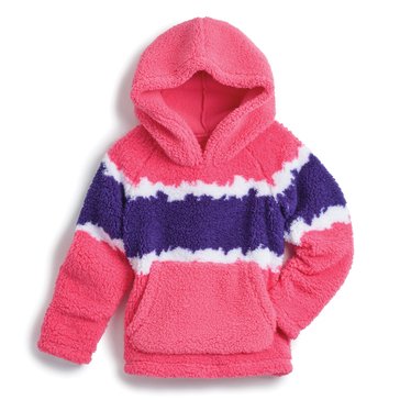 Liberty & Valor Little Girls' Stripe Sherpa Hoodie