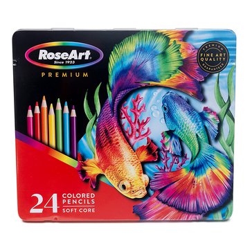 Cra-Z Art RoseArt Premium Soft Core Colored Pencil Tin, 72-Count