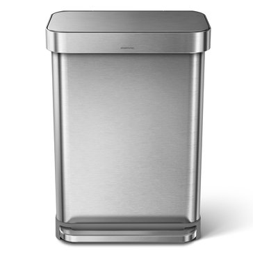 simplehuman 55-Liter Rectangular Stainless Steel Step Can, Q Liner