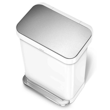 simplehuman 55L Rectangular SS Step Can, Q Liner