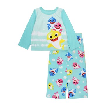 AME Baby Shark Baby Girls Happy Shark Microfleece 2-Piece Pajamas