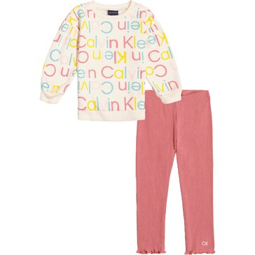 Calvin Klein Little Girls Logo Fleece Tunic Sets