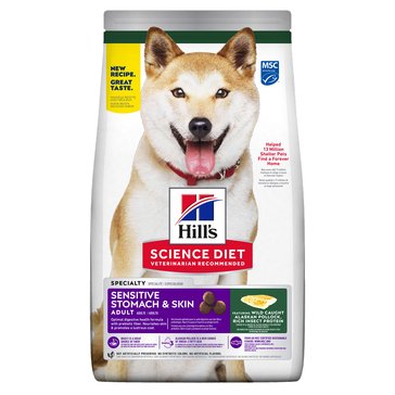 Hills Science Diet Adult Sensitive Stomach And Skin Pollock Meal, Barley And Insect Meal Recipe Dry Food